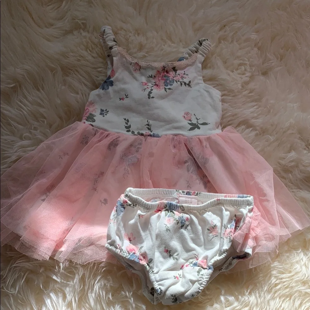 Floral Pink Tutu Dress 6-9mo
